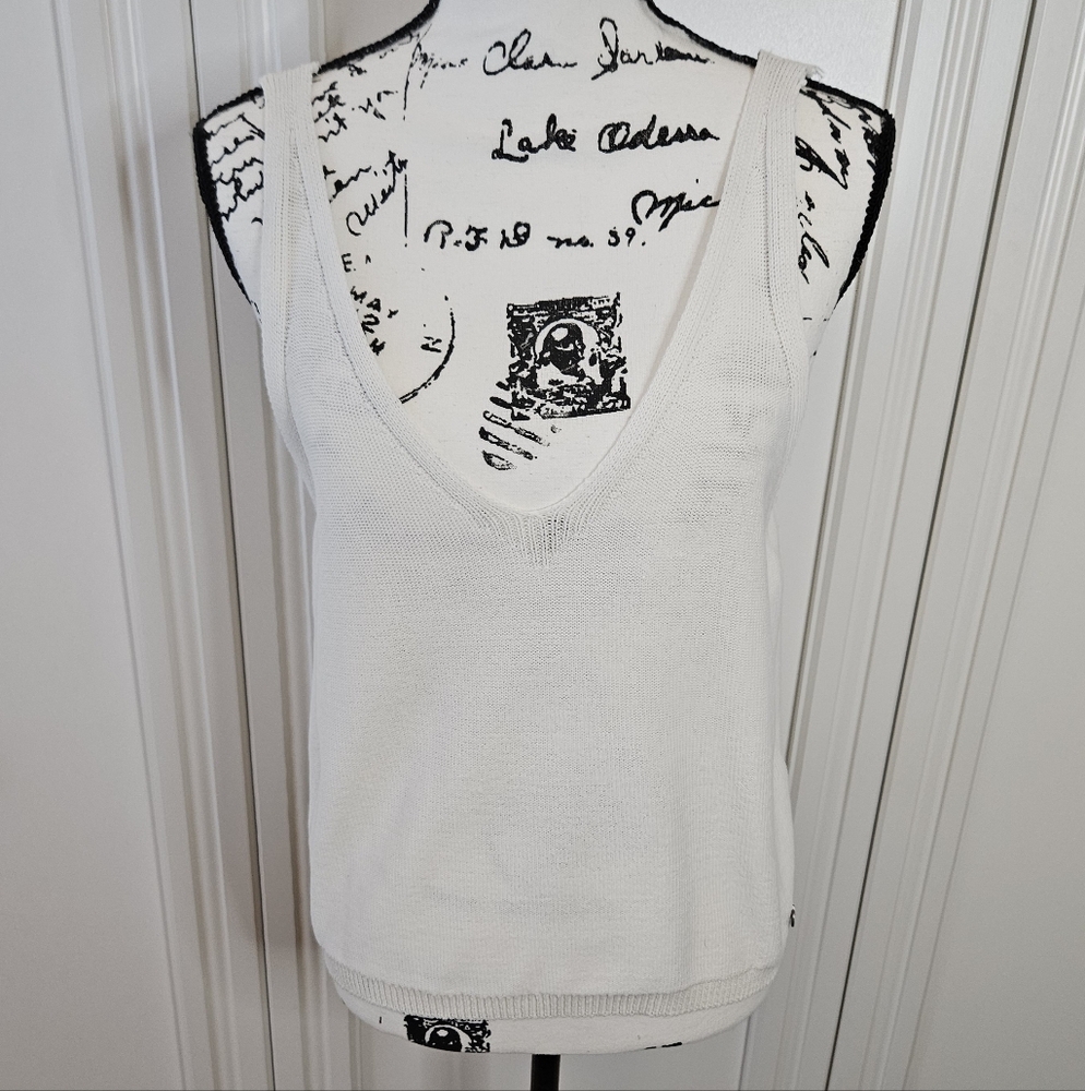Superdry White V-Neck Sweater